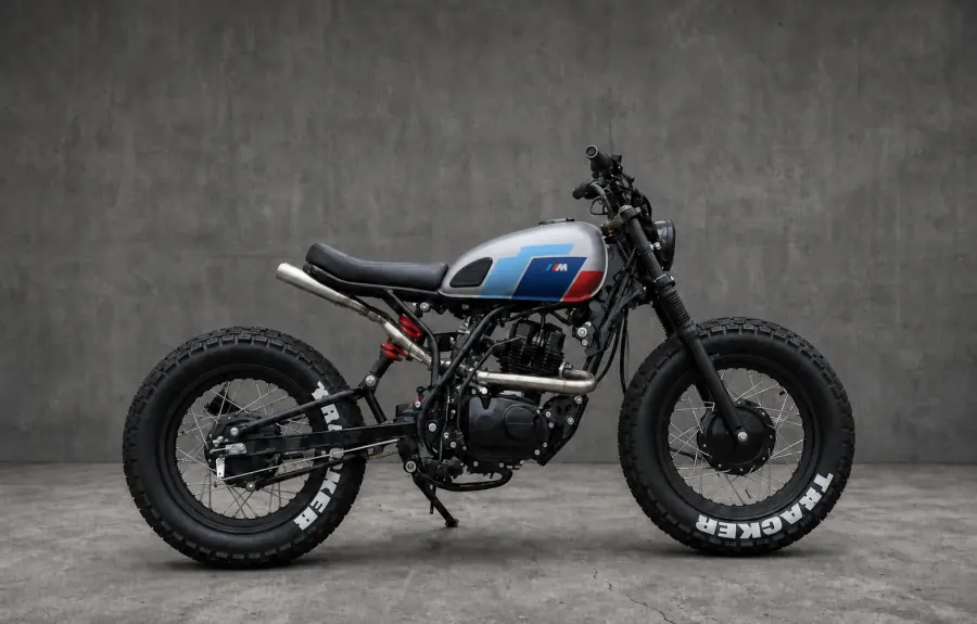 Moto tracker Zero Customs com pintura M Motorsport