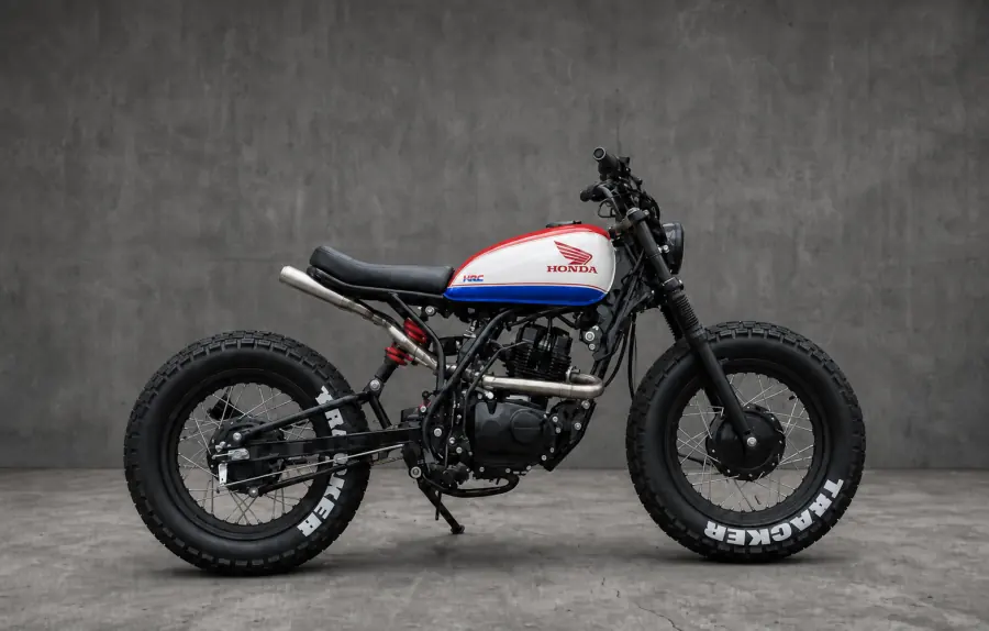 Moto tracker Zero Customs com pintura Honda HRC