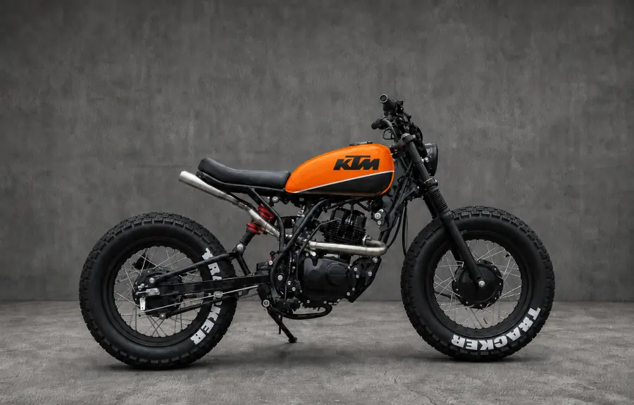 Moto tracker Zero Customs com pintura KTM