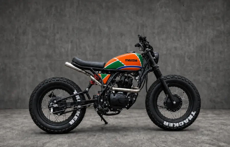 Moto tracker Zero Customs com pintura Mazda