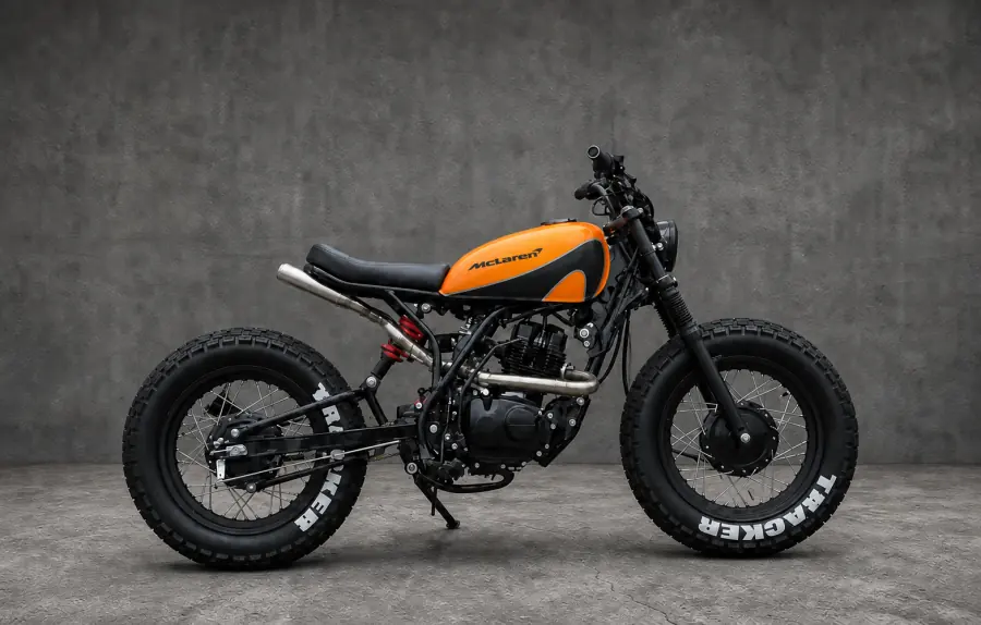 Moto tracker Zero Customs com pintura McLaren
