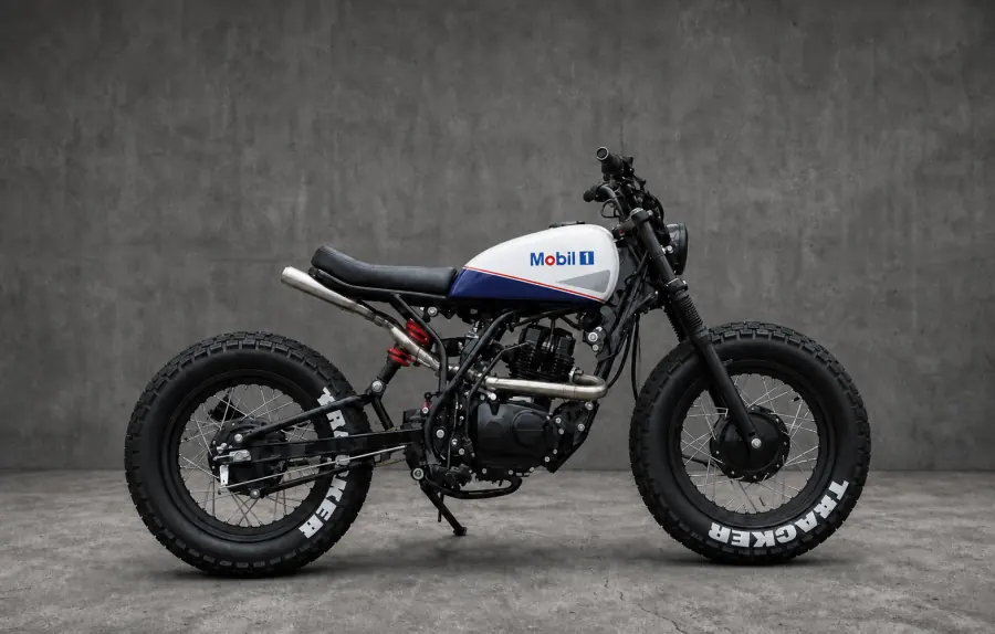 Moto tracker Zero Customs com pintura Mobil 1
