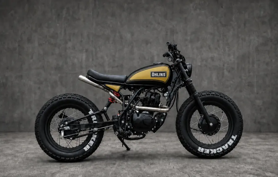 Moto tracker Zero Customs com pintura Öhlins