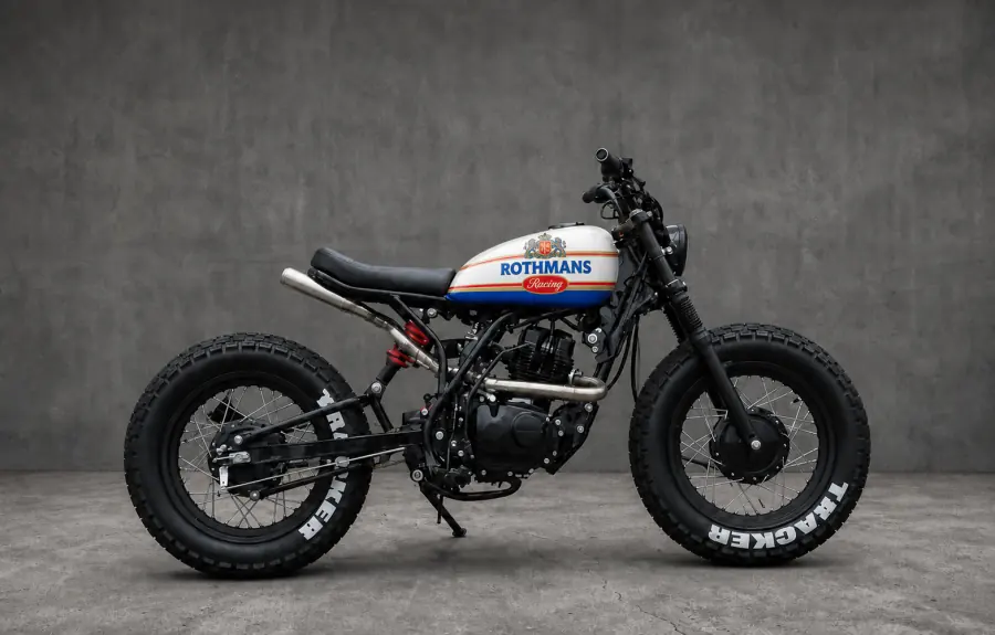 Moto tracker Zero Customs com pintura Rothmans