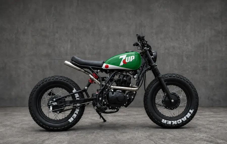 Moto tracker Zero Customs com pintura 7UP