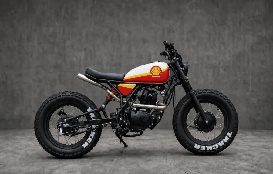 Moto tracker Zero Customs com pintura Shell
